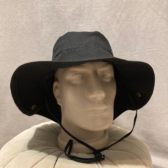Versatile Black Safari Hat, Sun Protection, Chin Strap, Fishing Hat, Camping Hat , Summer Cap, Travel Hat, Hiking Cap, Best Birthday Gift