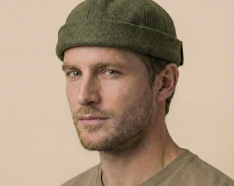 Unisex Green Bear Ear Skull Cap Brimless Cap Adjustable Docker Cap Docker Cap Beanie Hats for Women Men Warm Thickened Cap Unisex Street  main image 4