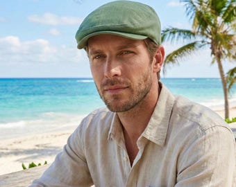 Coppola in lino fatta a mano, cappello da strillone in stile Gatsby vintage