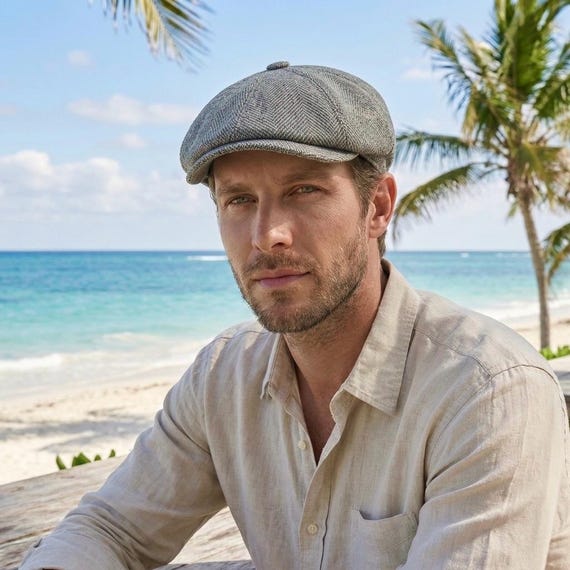 Gray Linen Newsboy Cap, Summer 8 Panels Cap, Peaky Blinders Hat - Etsy
