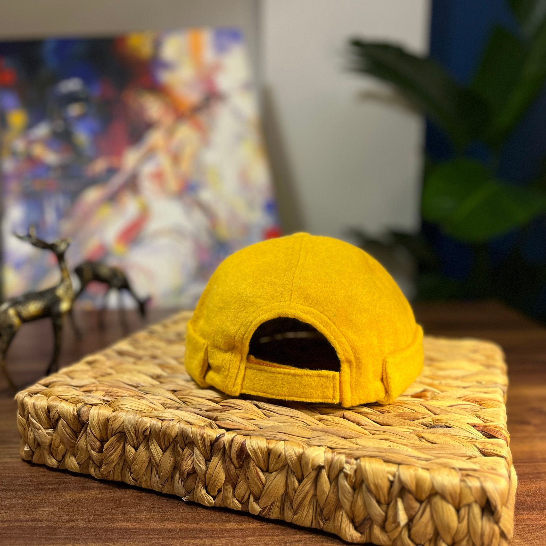 帽子 LESS TAILOR ITALIAN HAT Yellow Yellow Docker Hat,brimless Beanie Docker Cap,adjustable Harbour