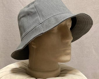 Gray Linen Bucket Hat, Women's Beach Linen Hat, Summer Hat, Fisherman Hat, Handmade Cotton Hat, Cotton Bucket Hat, Sun Garden Hat, Christmas