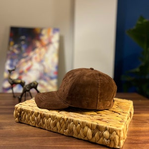 Brown Suede Baseball Cap, Adjustable Leather Hat, Unisex Hip-Hop Street Fashion, Winter Full Cap, Halloween Gift, Christmas Gift for Mother,Halloween Cap,Truckers Cap,High Quality Men Hat,Cozy Woman Hat,Fashion Accessories,Best Birthday Gift
