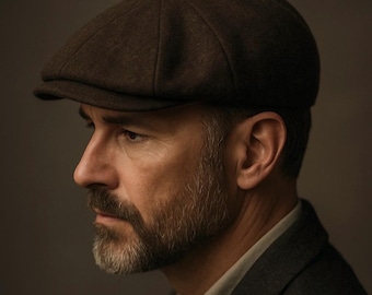 Braune 8 Panels Mütze,Peaky Blinders Hut,Irish Gatsby Wollmütze,Baker Boy Schiebermütze,Gangster Männer Beret,Wintermode,Weihnachtsgeschenk