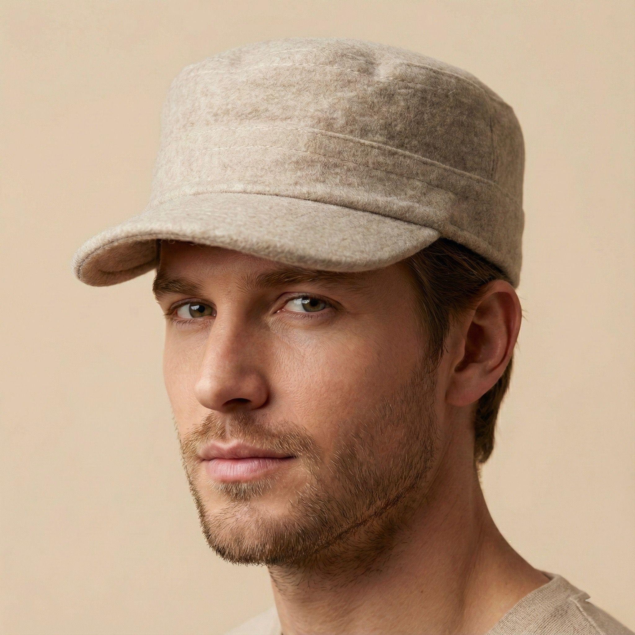 Under City Lights Wool Cadet Hat-cream White on white paper leather baseball cap made for  main image 2