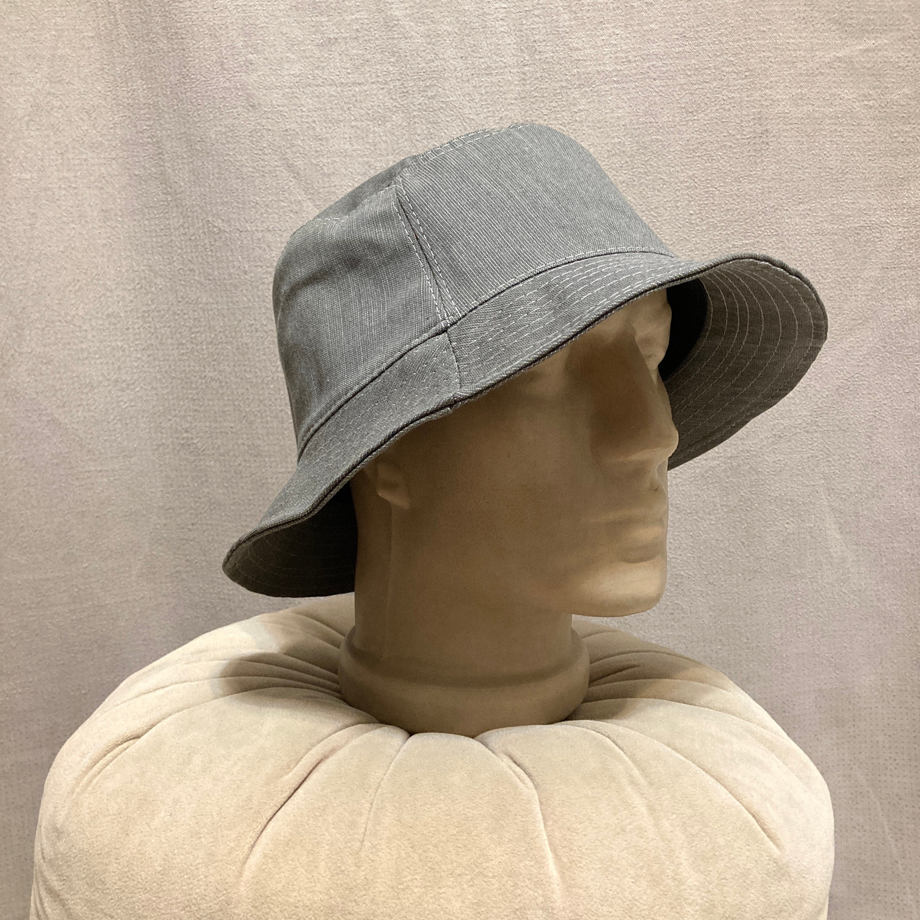 Gray Linen Bucket Hat, Women's Beach Linen Hat, Summer Hat, Fisherman Hat, Handmade Cotton Hat, Cotton Bucket Hat, Sun Garden Hat, Christmas