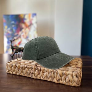 Green Washable Denim Baseball Cap, Short Beret Hat, Unisex Adjustable Military Cap, Premium Unisex Cap, Perfect For Gift