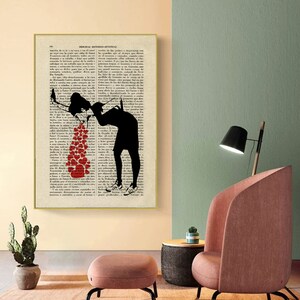 Lovesick Girl Art Love Sick Print Banksy Street Art Graffiti Stencils Book Art Poster Room Print Gift Wall Decor Poster Dictionary Art