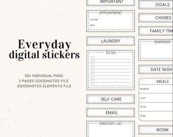 Alltags-Digital-Planer-Aufkleber | Funktionale Goodnotes PNG (Digital Download)