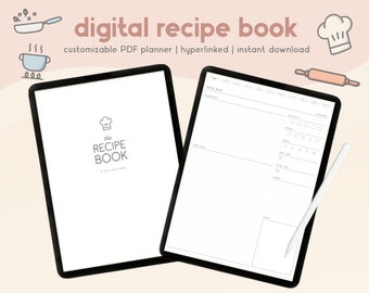 Digitales Rezeptbuch – Verlinkter PDF-Planer für iPad GoodNotes, Notability (Digitaler Download) | Journal Kochbuch Planer