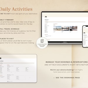 Notion Template Travel Planner Vacation Planner Holiday Planner Notion Planner, Travel Journal Itinerary Travel Organizer Notion Templates image 5