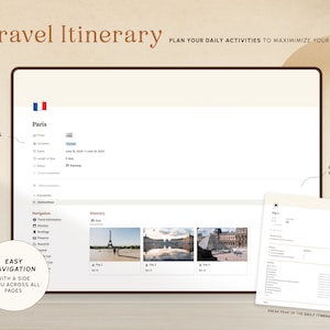 Notion Template Travel Planner Vacation Planner Holiday Planner Notion Planner, Travel Journal Itinerary Travel Organizer Notion Templates image 4