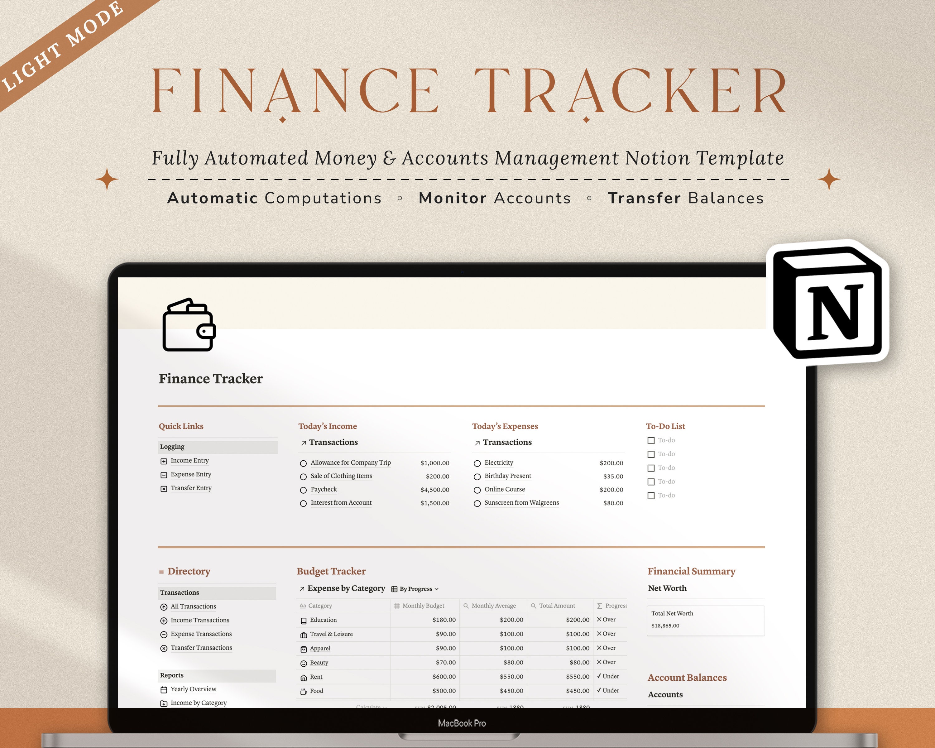 Free Notion Finance Template