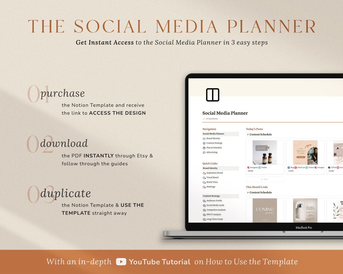 Notion Template Social Media Planner Content Planner for - Etsy