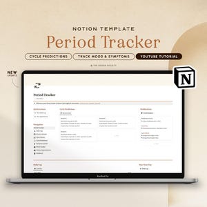 Notion Template Period Tracker Ovulation Tracker Menstrual Tracker, Notion Menstrual Calendar, Fertility Tracker, Symptom Tracker Notion