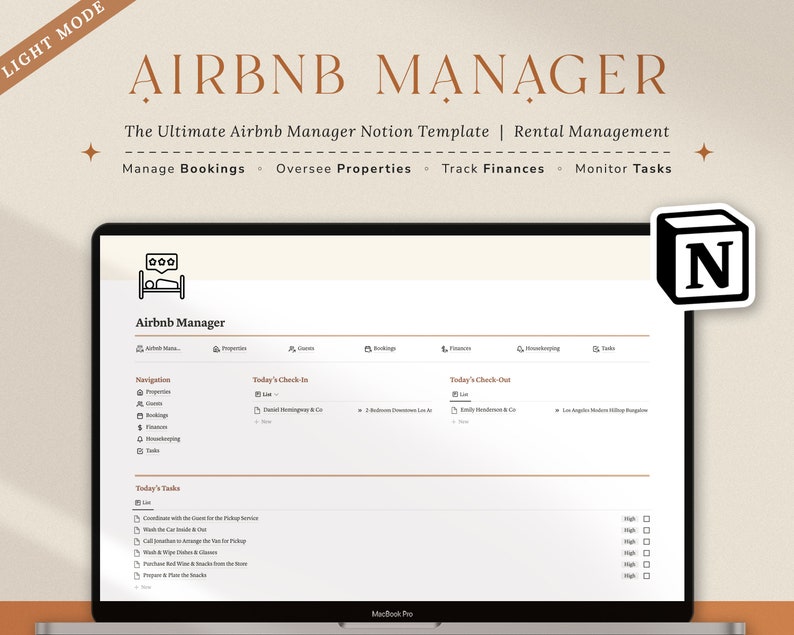 Notion Template Airbnb Tracker, Airbnb Manager, Airbnb Host Template Bundle, Vacation Rental Template, Airbnb Inventory Welcome Book 