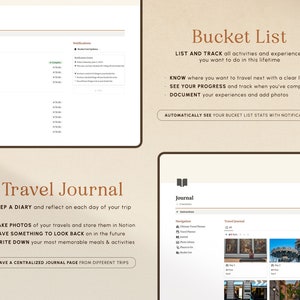Op de afbeelding: Een screenshot van een website die twee verschillende functies laat zien: een bucketlist en een reisdagboek. De bucketlist-functie stelt gebruikers in staat om activiteiten en ervaringen te lijst en te volgen die ze in hun leven willen doen. De reisdagboek-functie stelt gebruikers in staat om een dagboek bij te houden van hun reizen, foto's te maken en hun ervaringen op te schrijven.