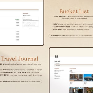 Notion Template Travel Planner Vacation Planner Holiday Planner Notion Planner, Travel Journal Itinerary Travel Organizer Notion Templates image 7