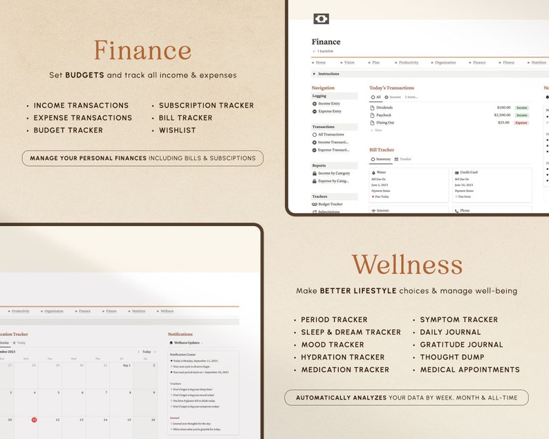 Notion Template Ultimate Life Planner All in One Notion Dashboard ...