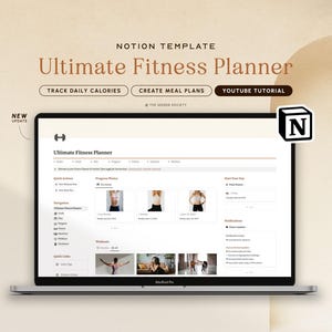 Notion Template Fitness Planner Weight Loss Planner Gym Journal, Fitness Tracker Workout Plan, Notion Dashboard Self Care Wellness Health