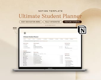 Notion-sjabloon studentenplanner | Studieplanner, schoolplanner voor notion | Opdrachttracker College Planner Essayplanner Begrip