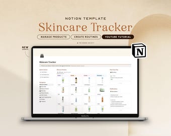 Notion Template Skincare Tracker, Notion Planner Beauty Tracker, Skincare Manager Notion, Skincare Routine Planner, Notion Skincare Template