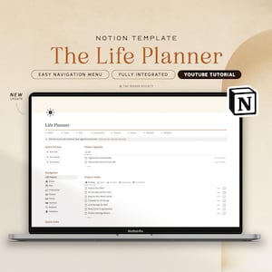 Notion Template Life Planner | Notion Dashboard, Notion Planner, All in One Notion Templates with Vision, Plan, Finance, Fitness, Nutrition