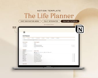 Notion Template Life Planner | Notion Dashboard, Notion Planner, All in One Notion Templates with Vision, Plan, Finance, Fitness, Nutrition