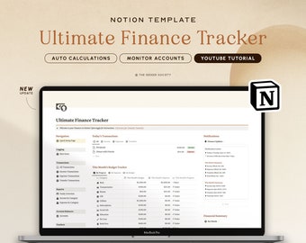 Notion Template Personal Finance Tracker Budget Tracker | Income and Expense Tracker Notion Template | Notion Finance Tracker, Money Tracker