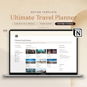 Notion Template Travel Planner Vacation Planner Holiday Planner Notion Planner, Travel Journal Itinerary Travel Organizer Notion Templates