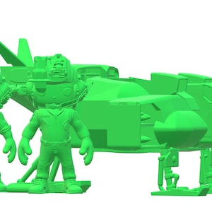 3D Print Models Colonial Marine, STL Files 3D Print Funko Aliens UD-4 Cheyenne Dropship Smart Ass 02 with Spunkmeyer Pilot Model