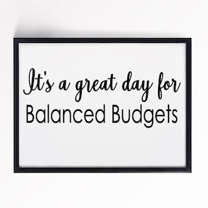 Es un gran día para los presupuestos equilibrados Descarga digital svg png jpg pdf