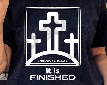 Il est fini PNG, Pâques PNG, Croix Png, Vendredi Saint png, Art numérique, Conception de sublimation, Téléchargement numérique, Chemise chrétienne, Jésus