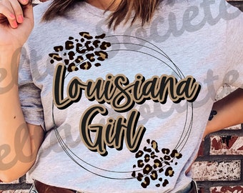 Louisiana Girl, LA, Louisiana PNG, Louisiana Girl JPG, digital, digital download, leopard, leopard print, state