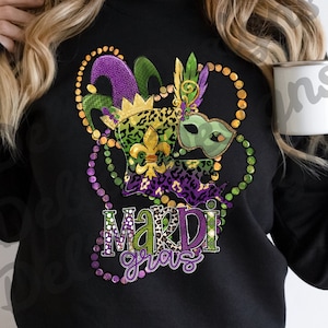 Mardi Gras PNG, Louisiana PNG, Mardi Gras Mask Png, Necklace, Digital Art, Sublimation Design, Digital Download, Hand Drawn, Fleur De Lis