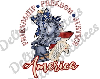 Patriotisk PNG, 4 juli PNG, Amerika png, USA, Digital konst, Sublimeringsdesign, Digital nedladdning, Handritad, Flagga, Självständighetsdagen