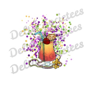 Mardi Gras PNG, Necklace, Digital Art, Sublimation Design, Digital Download, Hand Drawn, Fleur De Lis, glitter, hurricane, Louisiana