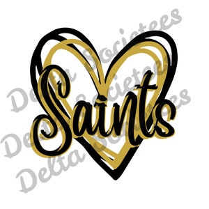 Saints PNG, football PNG, sports PNG, team, Digital Art, Sublimation Design, Digital Download, Louisiana, School Spirit, school team, saint