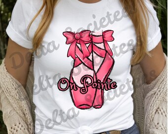 En Pointe PNG, Ballet PNG, Bailarina PNG, Arte digital, Diseño de sublimación, Descarga digital, Dibujado a mano, Danza, zapatillas de punta, zapatillas de ballet