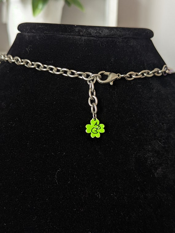 Vintage Silver Handpainted Statement Necklace - image 5