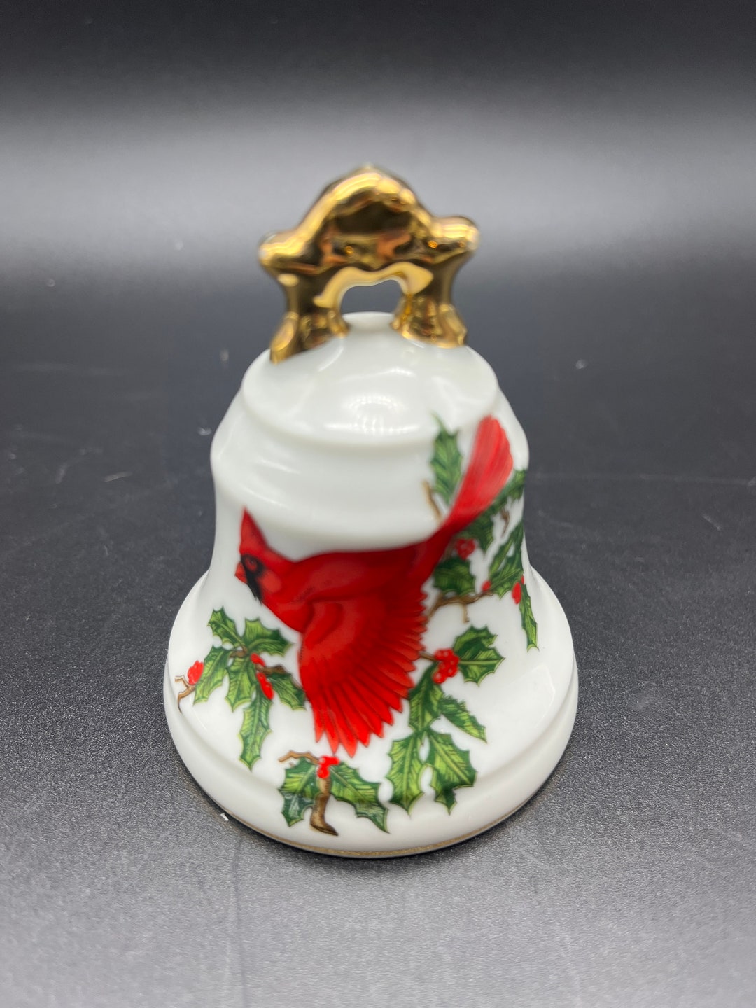 Lefton Hand Painted Cardinal Christmas Bell With Gold Handle - Etsy