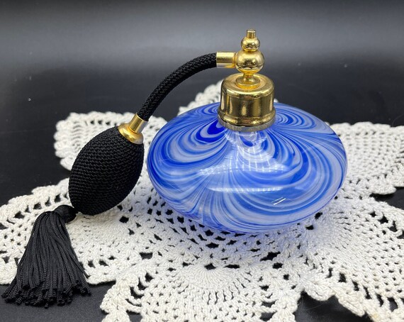 Vintage Royal Limited Crystal Perfume Bottle, Blu… - image 1