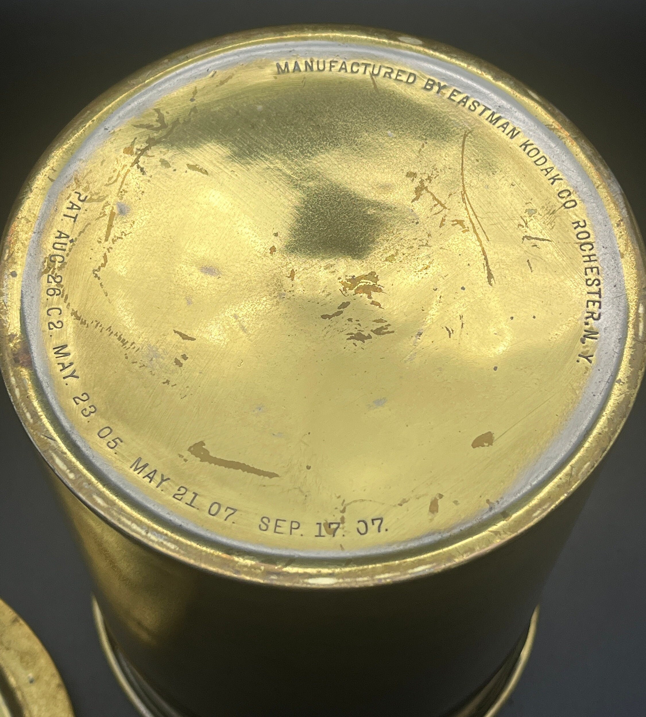 Antique Kodak Film Tank C, Brass Developing Tank With Reel and Apron