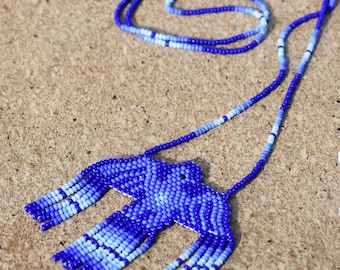 Eagle Necklace, Beaded Handmade Huichol Necklace.