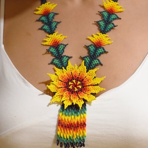 Flower Huichol Necklace - Ethnic - Boho - Native -
