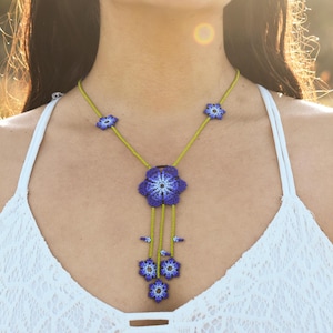 Flower Huichol Necklace - Ethnic - Boho - Native -