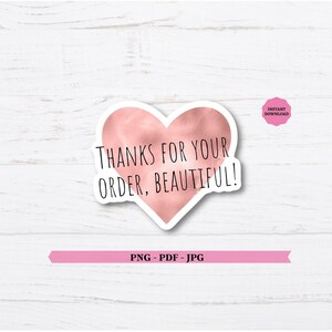 Thank You For Your Order PNG, Thank You Stickers PNG, Happy Mail Stickers For Small Business, Personalized Sticker, Small Business Sticker