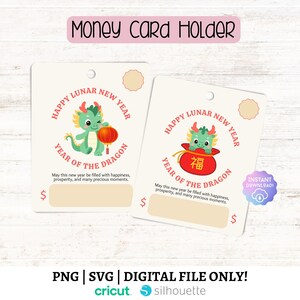 Geldkaart, vakantie lippenbalsem zakje geldhouder, Chinees Nieuwjaar PNG ontwerpen, rode envelop Chinees, lippenbalsem zakje sjabloonontwerp - MH03
