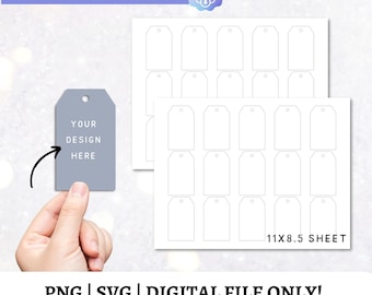 Mall för utskrivbar presentetikett: Tom hängetikett SVG, PNG, PDF (digital fil)