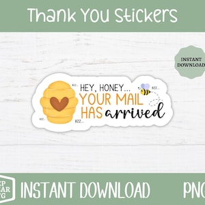 Thank You For Your Order PNG, Thank You Stickers PNG, Happy Mail Stickers For Small Business, Personalized Sticker
